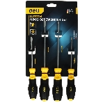 Набор отверток Deli DL630004N 4шт SL5x100 + SL6x150 + PH1x100 + PH2x150 сталь Cr-V, двухкомпонентная прорезиненная рукоять, фото4