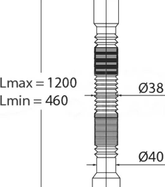 Труба гибкая МИНИ ЭЛИТ L 1200 мм D40-D40/50