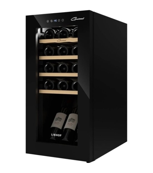 Винный шкаф Libhof GM-15 черный, 40 л, 1 отсек, 15 бут., класс A