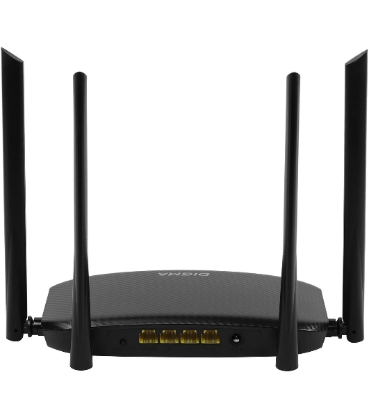 Роутер беспроводной Digma DWR-AC1202 AC1200 10/100/1000BASE-TX черный