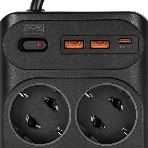 Сетевой фильтр Powercom SP-10 USB2A1СB 1.8 м 1.8м (10 розеток) черный, коробка, фото3