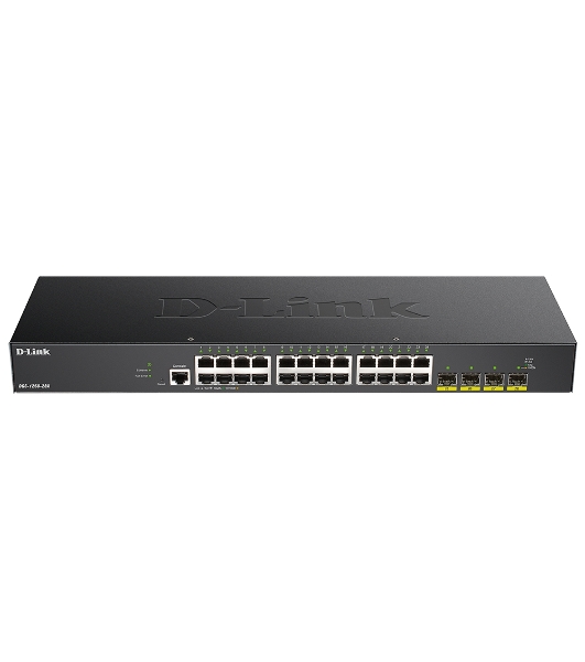 Коммутатор D-Link DGS-1250-28X/A1A, 24×1 Гбит/с + 4×10 Гбит/с SFP+, настраиваемый