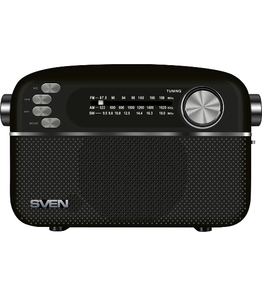 Радиоприемник SVEN SRP-505 (4 Вт, FM/AM/SW, USB, SD/microSD, Bluetooth, 1200 мА·ч)черный