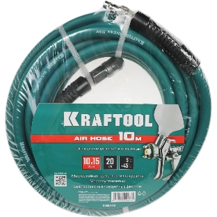 Воздушный шланг KRAFTOOL с фитингами рапид 10 м, 10х15 мм, 20 бар