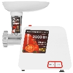 Мясорубка электрическая Willmark WMG-2043JW белый, 2000 Вт, 2.4 кг/мин, реверс, защита от перегрузки, насадки - 5, фото6