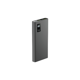 Портативный аккумулятор OLMIO QR-10, 10000mAh, 22.5W, QuickCharge3.0/PowerDelivery, LCD, серый