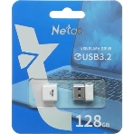 Флешка USB Netac U116 mini (NT03U116N-128G-32WH), 128Gb, USB 3.2, R/W 90/30, белый, фото 1