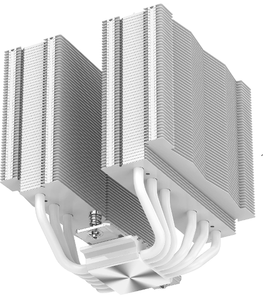 Кулер для процессора SAMA A60W белый, 2x120 мм, алюминий/медь, 800-2200 об/мин, 29 дБ, 4 pin PWM, 265 Вт, высота 156.5 мм