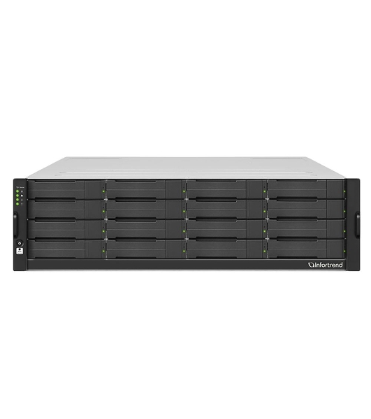 Сетевой накопитель Infortrend GSi 5016GU-F 3U/16bay, single controller system including 1xIntel Xeon E-2278GE CPU, 2x8Gb memory, 1x12Gb/s SAS EXP ports, 4x1GbE LAN ports, 2xGraphic card slots, 2x(PSU+FAN Module), 16xHDD trays and 1xRackmount kit