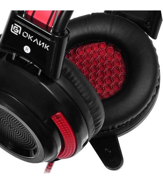 Проводные наушники Oklick HS-G300 черный/красный, полноразмерные, Jack 3.5 мм