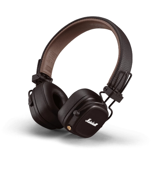 Беспроводные/проводные наушники Marshall Major V коричневый, накладные, Bluetooth + проводной, беспроводная зарядка, до 100 ч