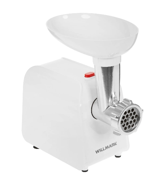 Мясорубка электрическая Willmark WMG-2043JW белый, 2000 Вт, 2.4 кг/мин, реверс, защита от перегрузки, насадки - 5