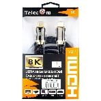 Кабель HDMI 19M/M,ver. 2.1, 8K@60 Hz 2m метал разъемы, нейлоновая оплетка Telecom TCG300-2M, фото3