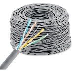 Кабель сетевой KingPrice KP-utp-c5e-0.4мм-cca-305m 1 Гбит/с UTP 4 пары cat.5e solid 0.40мм CCA 305м серый, фото 1