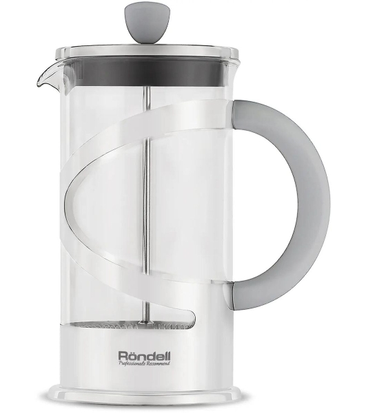 Френч-пресс Rondell Crystal Grey RDS-840, 1 л, стальной