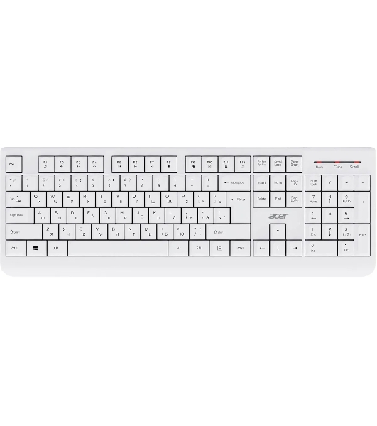 Комплект клавиатура+мышь Acer OCC401 беспроводной, USB, 1600 DPI, белый