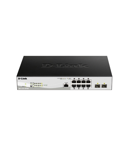 Коммутатор D-Link DGS-1210-10P/ME/B1A, 8×1 Гбит/с + 2×1 Гбит/с SFP, управляемый