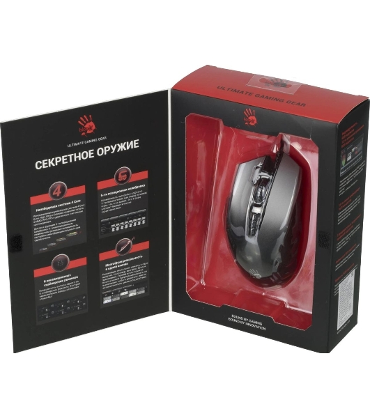 Мышь проводная A4Tech Bloody J95s серый, 8000 dpi, USB, кнопки - 9