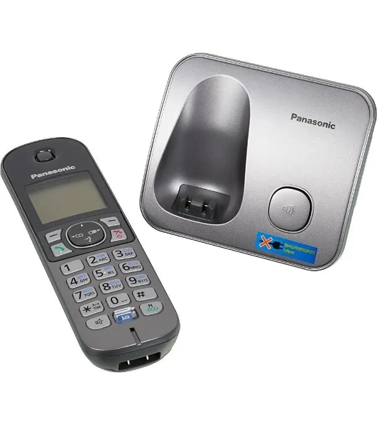 Телефон беспроводной (DECT) Panasonic KX-TG6811RUM (серебристый) Беспроводной DECT,40 мелодий,телефонный справочник 120 зап.