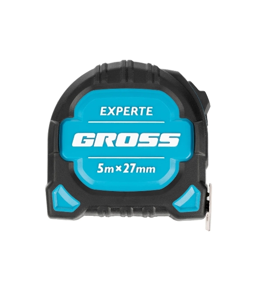 Рулетка Gross Experte, 5 м x 27 мм, двухкомпон. корпус, магнит, двухстор. разметка, нейлон