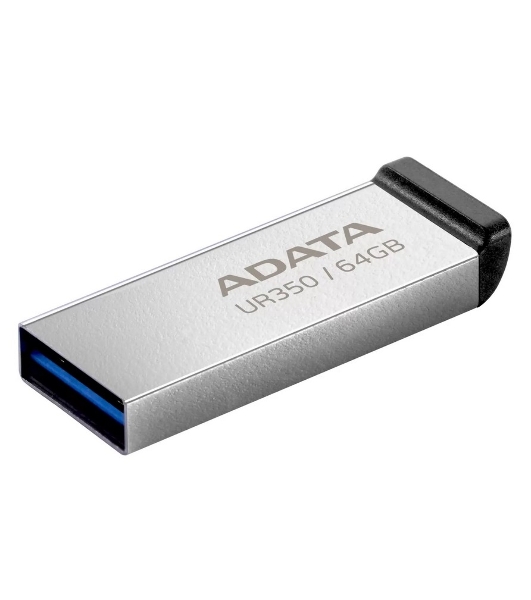 Флешка USB ADATA UR350 (UR350-128G-RSR/BK), 128Gb, USB 3.2, R/W 100/15, серебристый/черный