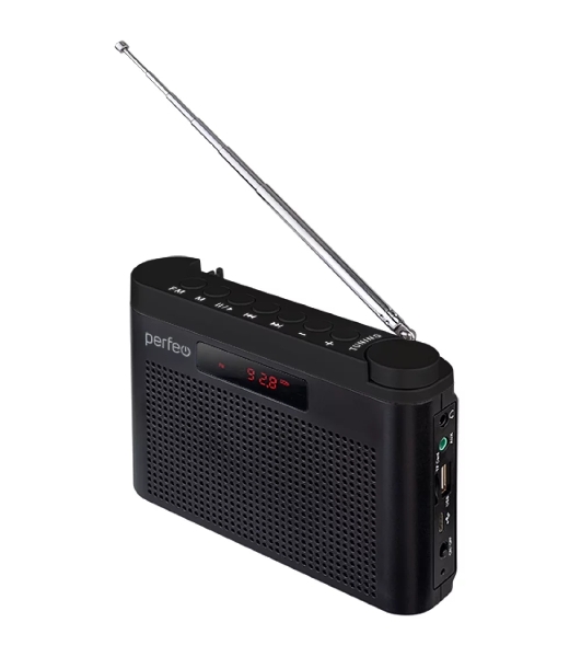 Радиоприемник Perfeo цифровой ТАЙГА FM+ 66-108МГц/MP3/встроенный аккум,USB/черный (I70BK) (PF_C4939)