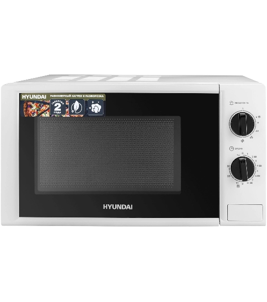 Микроволновая печь Hyundai HYM-M2048 белый, 20 л, 700 Вт, переключатели - поворотный механизм