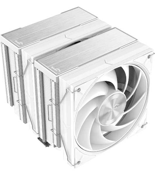 Кулер для процессора SAMA A60W белый, 2x120 мм, алюминий/медь, 800-2200 об/мин, 29 дБ, 4 pin PWM, 265 Вт, высота 156.5 мм