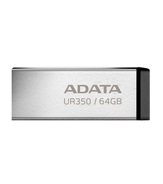 Флешка USB ADATA UR350 (UR350-128G-RSR/BK), 128Gb, USB 3.2, R/W 100/15, серебристый/черный