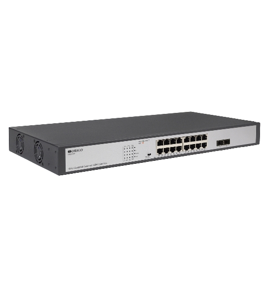 Коммутатор Unmanaged Switch 16x1000Base-T PoE, 2x1000Base-X SFP, PoE Budget 200W, Long-range PoE up to 250m, 19' w/brackets