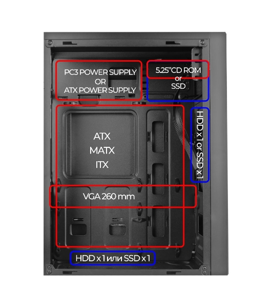 Компьютерный корпус Ginzzu A420 ATX