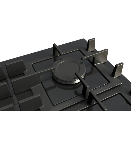Поверхность газовая Bosch PNP6B6K40 Газ, 4.5х59x52 см, закаленное стекло, 4 конфорки, газ-контроль, автоподжиг, черный