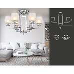 Светильник Ambrella light TR4418/6 CH/CL/FR хром/прозрачный/белый матовый E27*6 max 40W D748*463, фото5