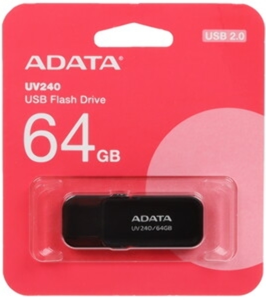 Флешка USB ADATA UV240 (AUV240-64G-RWH), 64Gb, USB 2.0, R/W 15/5, белый/синий