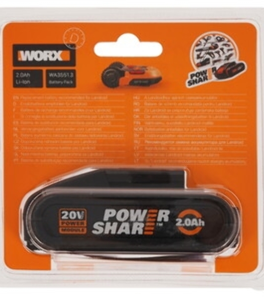 Аккумулятор WA3601 для газонокосилки Worx WG779E, WG744E 2000mAh, 20V Li-ion