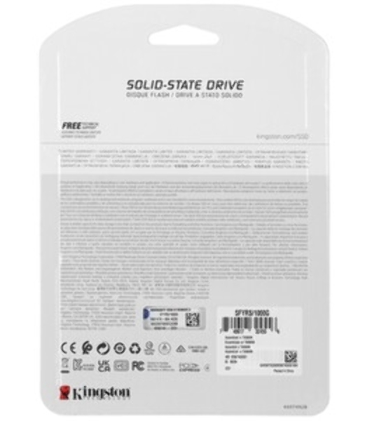 Накопитель SSD Kingston Fury Renegade, 1Tb, M.2(22x80мм), NVMe, PCIe 5.0 x4, 3D TLC, R/W 14200/11000Mb/s, IOPs 2 200 000/2 150 000, TbW 1000, DWPD 0.5 (12 мес)