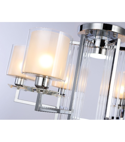 Светильник Ambrella light TR4418/6 CH/CL/FR хром/прозрачный/белый матовый E27*6 max 40W D748*463