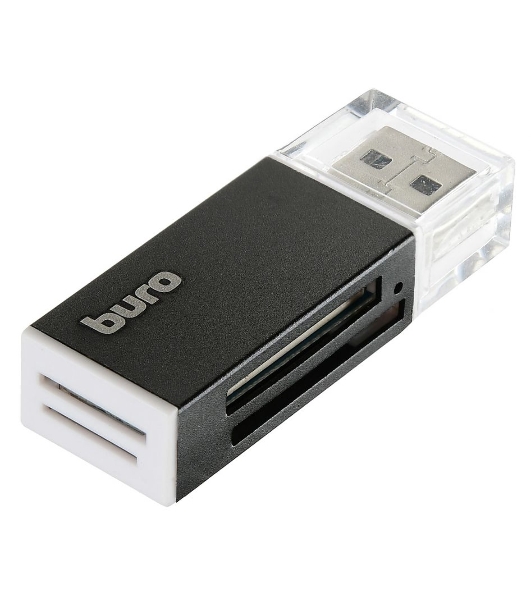 Кард-ридер Buro BU-CR-3104/черный/MMC/MS/MS Duo/MS Pro/RS-MMC/SD/SDHC/TF/mini-SD/USB 2.0/пластик