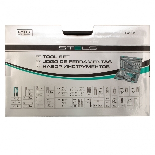 Набор инструментов STELS 141151/4'' 3/8'' 1/2'' cr-v s2 усиленный кейс 216 предм.