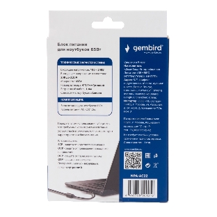 Блок питания Gembird для ноутбуков Lenovo 20В/3,25А, 65Вт, 1 штекер 4.0х1,7мм (NPA-AC22)