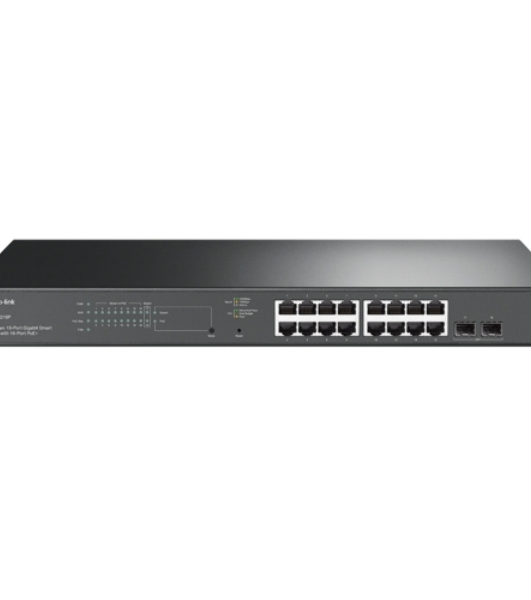 Коммутатор TP-Link TL-SG2218P JetStream Smart с 16 гигабитными портами PoE+ и 2 гигабитными портами SFP