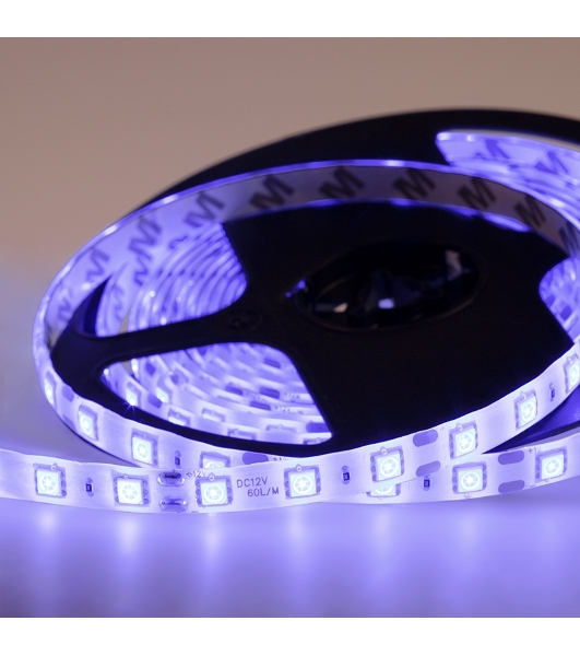 Лента светодиодная силикон, 10 мм, IP65, SMD 5050, 60 LED/m, 12 V, цвет свечения синий