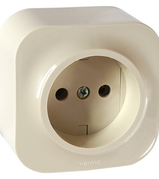 Розетка Legrand 782241 с заземлением без шторок (Слоновая кость)