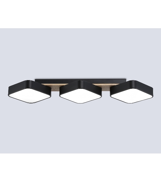 Светильник Ambrella light FL4878/3 BK/WD черный/дерево 54W 3000-6000K 680*200*70 (без ПДУ)