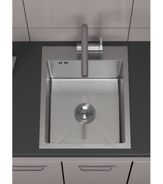 Мойка кухонная из нержавеющей стали BAU SOUL КТ4050S SATIN, сифон EASY CLEAN в комплекте.
