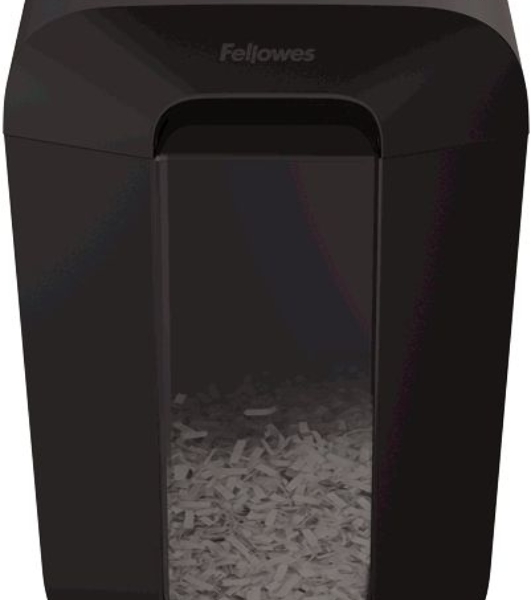 Шредер Fellowes PowerShred LX70 черный (секр.P-4)/перекрестный/11лист./18лтр./скрепки/скобы/пл.карты