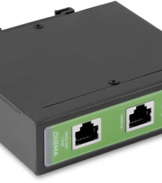 Инжектор PoE Digma DNP90W48GDXM 10/100/1000BASE-T 90Вт 37-57В(DC)