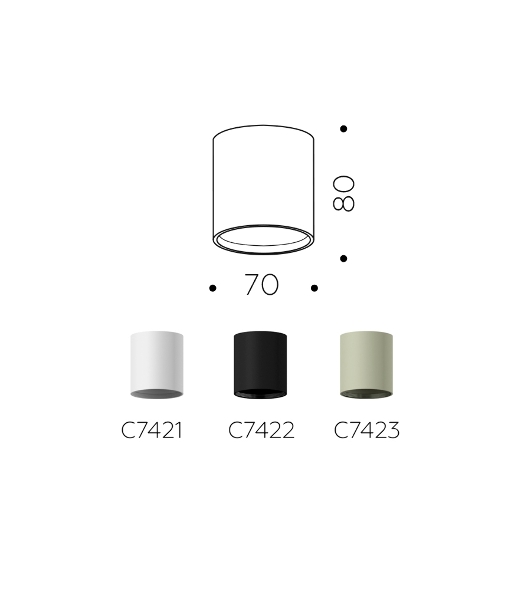 Корпус светильника C7422 SBK черный песок D70*H80mm MR16 GU5.3