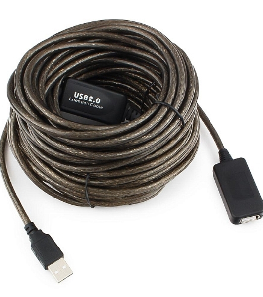 Кабель-удлинитель USB2.0 активный Cablexpert UAE-01-15M, AM/AF, 15м