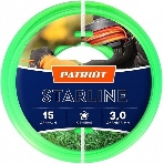 Леска для триммеров PATRIOT Starline D 3,0мм L 15мзвезда, зеленая 300-15-3Арт. 805201066, фото 1